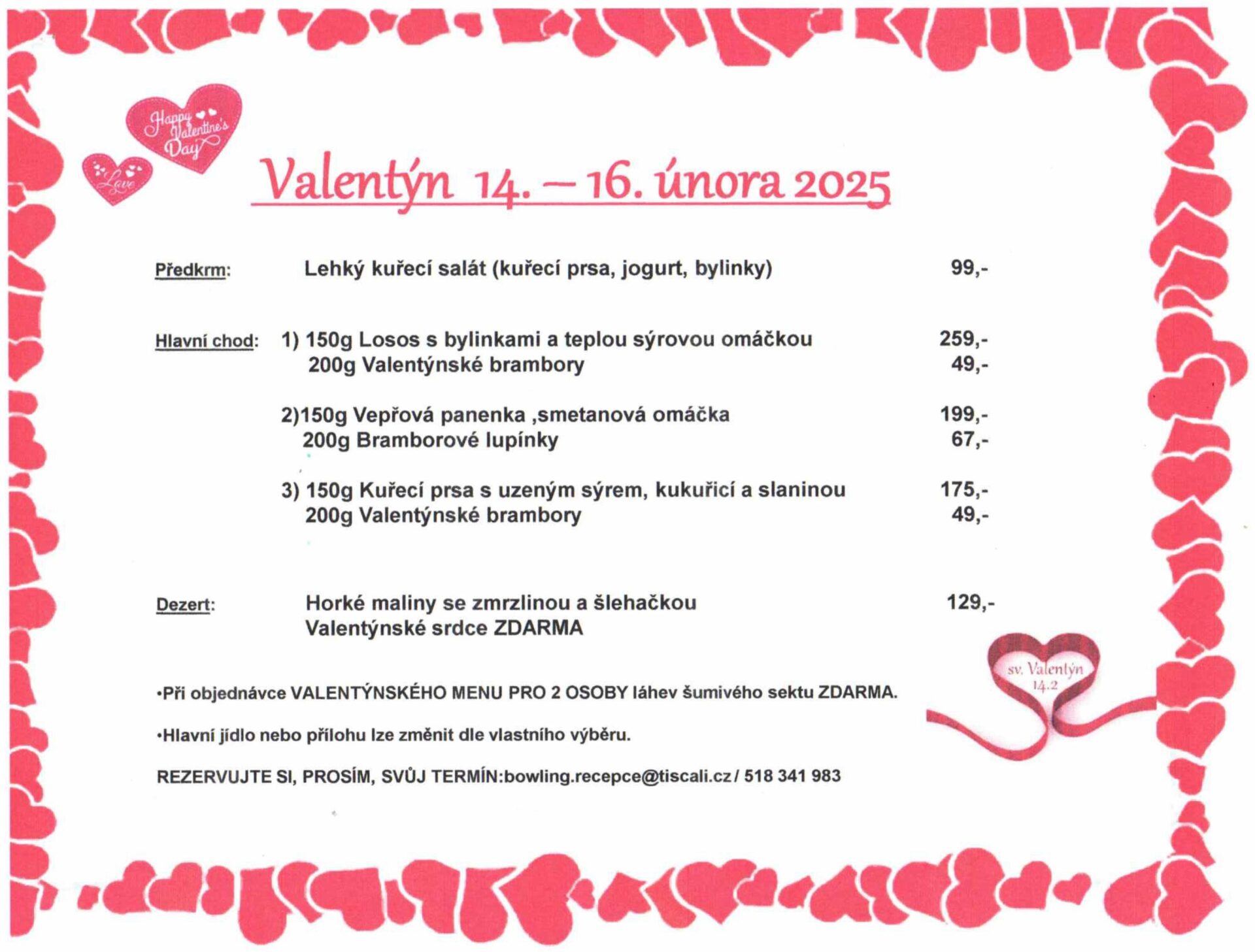 Valentýnské menu